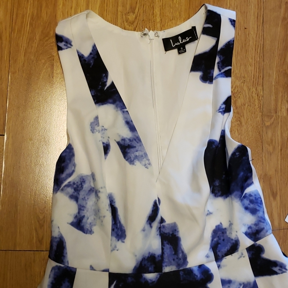 NWT Lulu's Seeing Chic dress blue/white S - Picture 2 of 6